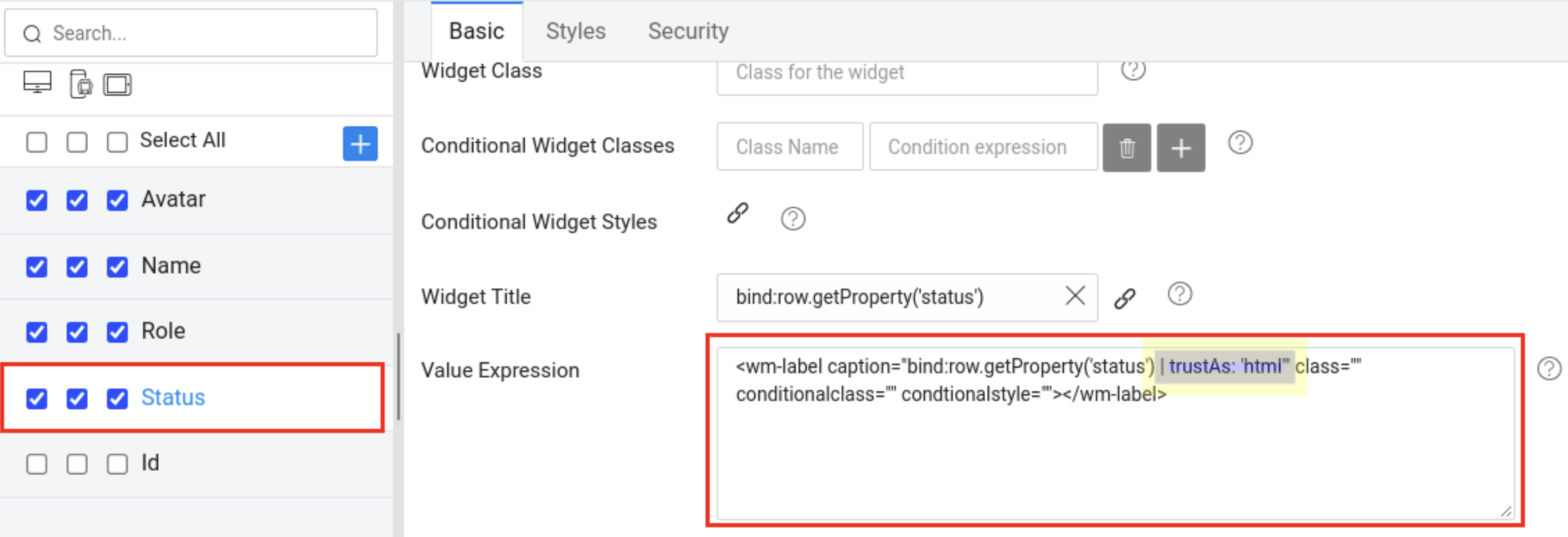 Rendering HTML in table