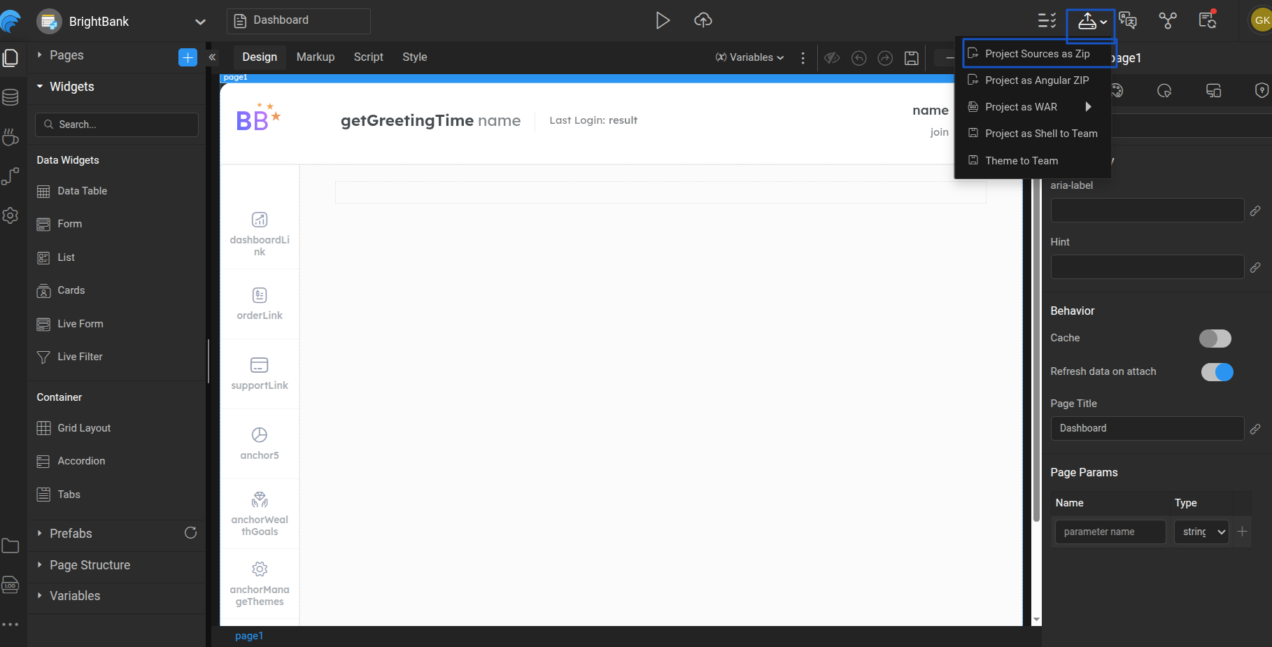 Export project as ZIP